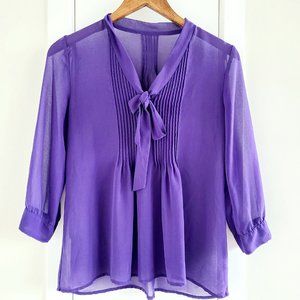 FOREVER 21 Purple Flowy Chiffon Blouse S